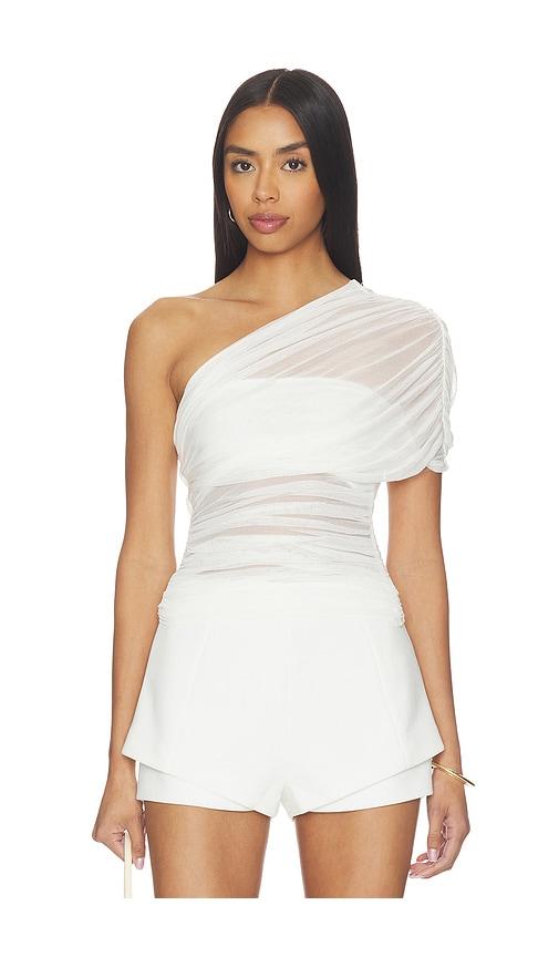 MISHA The Interwoven Silk Top in Ivory by MISHA