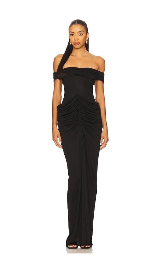 MISHA The Polaris Cupro Dress in Black by MISHA
