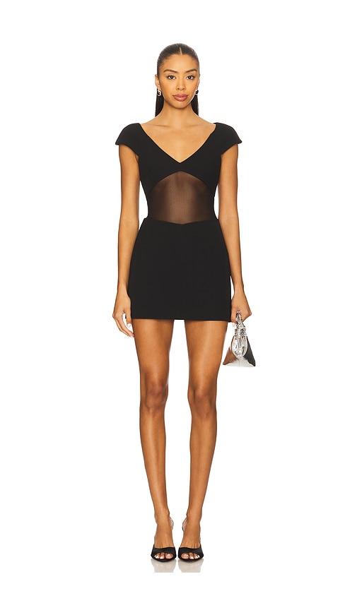 MISHA The Salvador Bonded Crepe Mini Dress in Black by MISHA