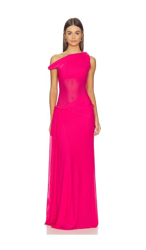 MISHA The Sisal Mesh Dress in Fuchsia by MISHA