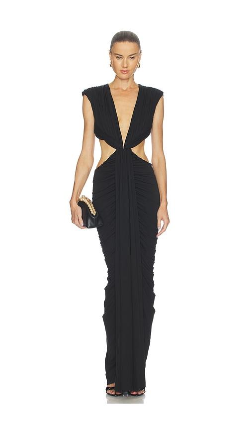 MISHA The Solacia Cupro Maxi Dress in Black by MISHA