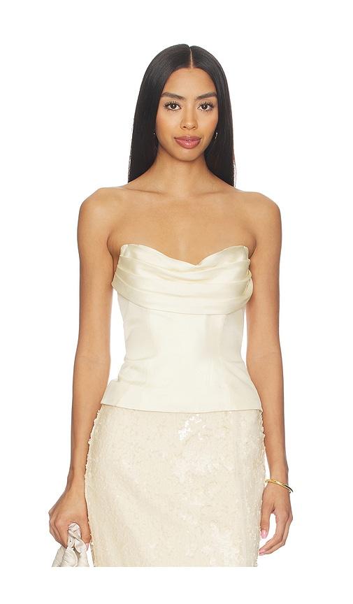 MISHA The Volta Silk Bustier in Ivory by MISHA