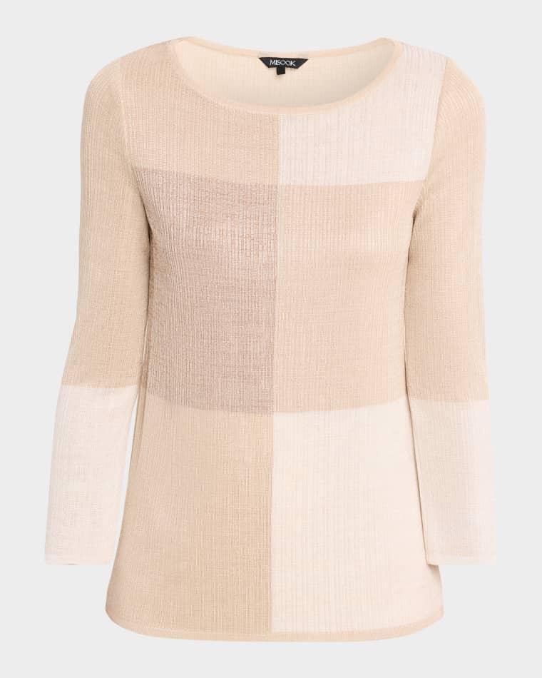 Colorblock Shimmer Knit Tunic by MISOOK