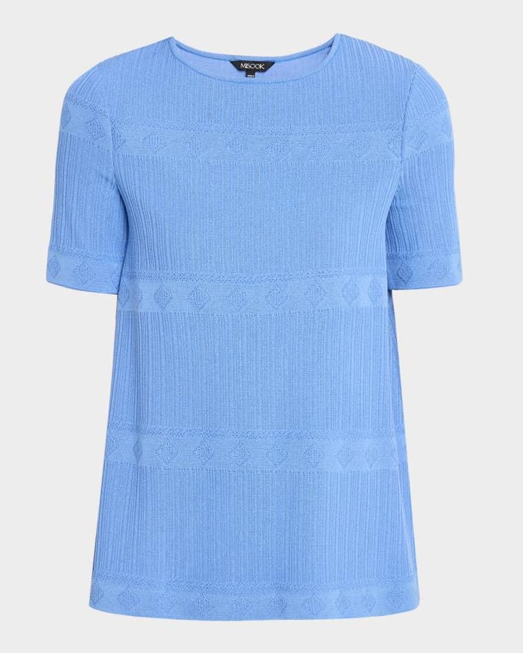 Crewneck Geometric-Knit Tunic by MISOOK
