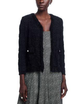 Eyelash Fringe Trim Knit Jacket by MISOOK