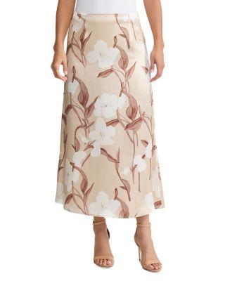 Flared Floral Print Silk Maxi Skirt by MISOOK