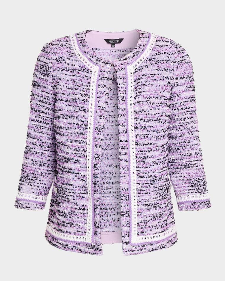 Heritage Lace-Trim Tweed Jacket by MISOOK
