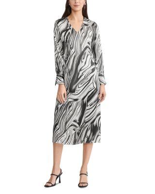 Marble Print Silk Maxi Dress by MISOOK