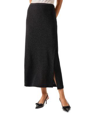 Metallic Knit Maxi Skirt by MISOOK