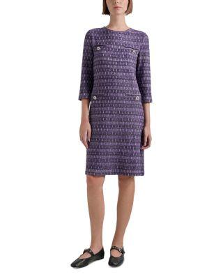 Metallic Tweed Shift Dress by MISOOK