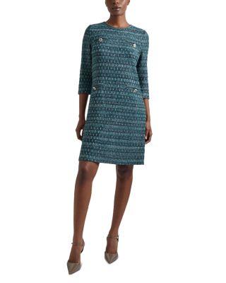 Metallic Tweed Shift Dress by MISOOK