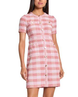 Plaid Button Front Sheath Dress by MISOOK