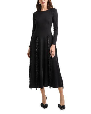 Princess Seam Fringe Trim Knit Dress by MISOOK