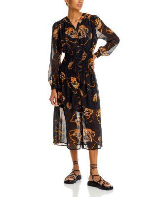 Printed Chiffon Dress by MISOOK