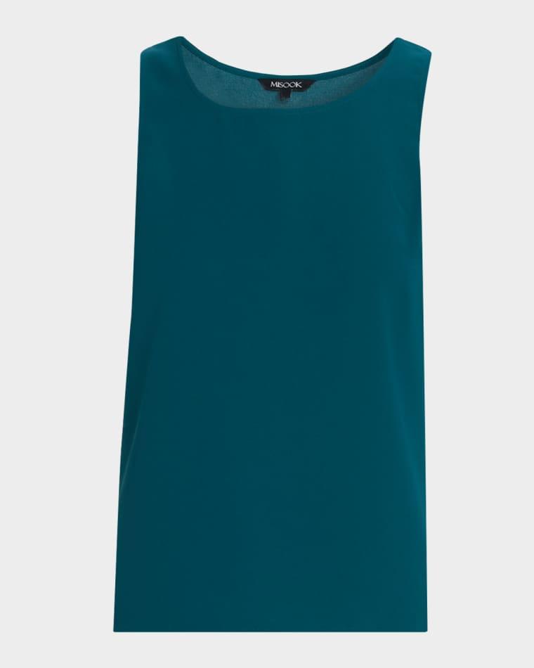 Scoop-Neck Crepe De Chine Tank by MISOOK