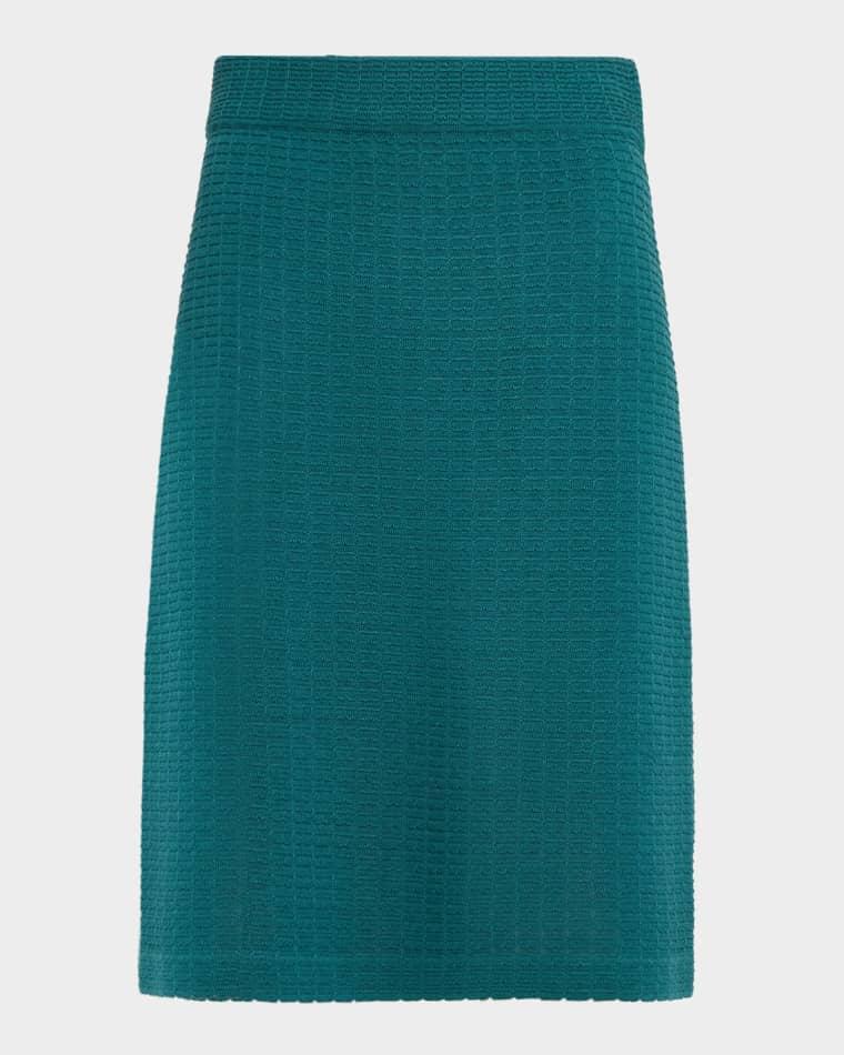 Straight Textured Knit Skirt by MISOOK
