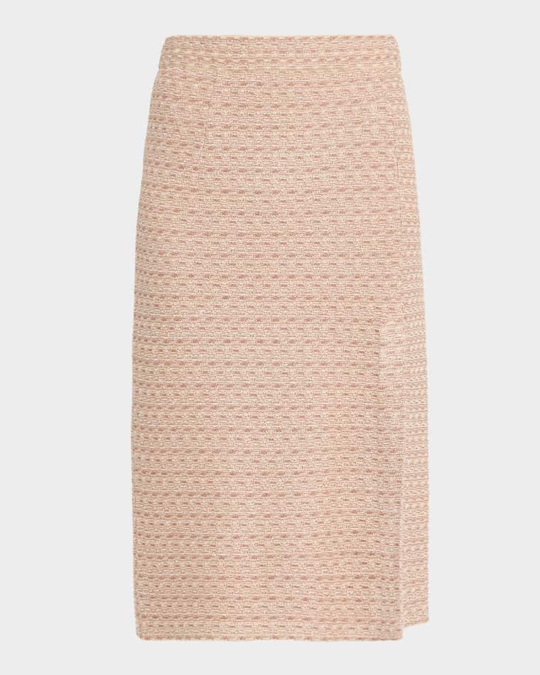 Tonal Tweed Straight Knit Skirt by MISOOK