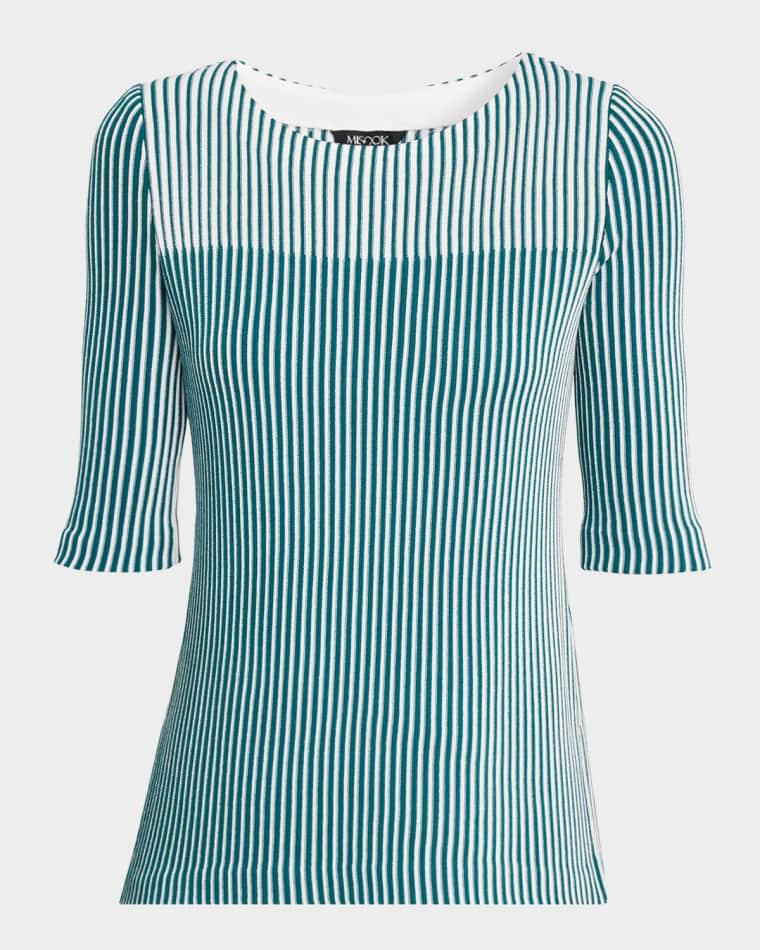 Two-Tone Striped Knit Tunic by MISOOK