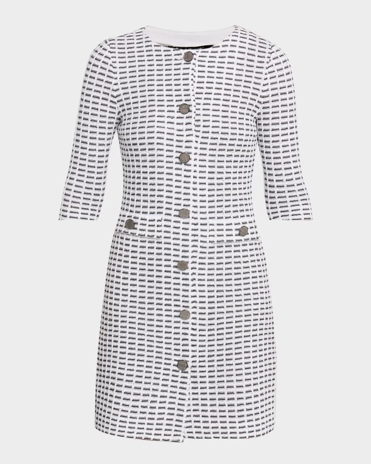 Two-Tone Tweed Knit Sheath Dress by MISOOK