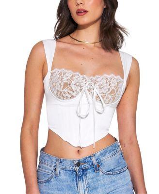 Everly Lace Satin Corset Top by MISS CIRCLE