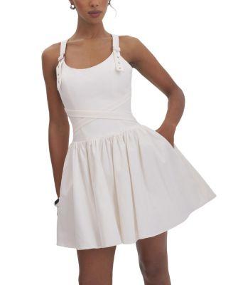 Francine Cotton Denim Crossover Strap Mini Dress by MISS CIRCLE