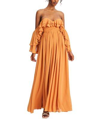 Kaela Off Shoulder Chiffon Maxi Dress by MISS CIRCLE
