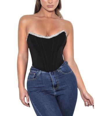 Melanie Corset Top With Crystal Trim by MISS CIRCLE