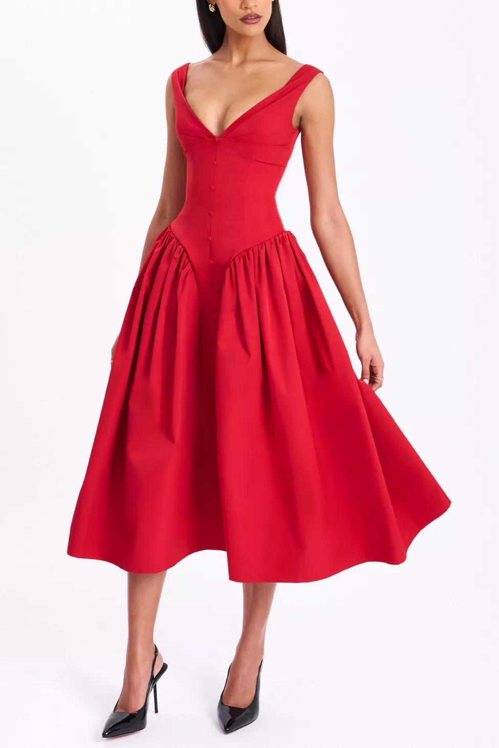 Miss Circle Nahla Drop Waist Midi Dress by MISS CIRCLE