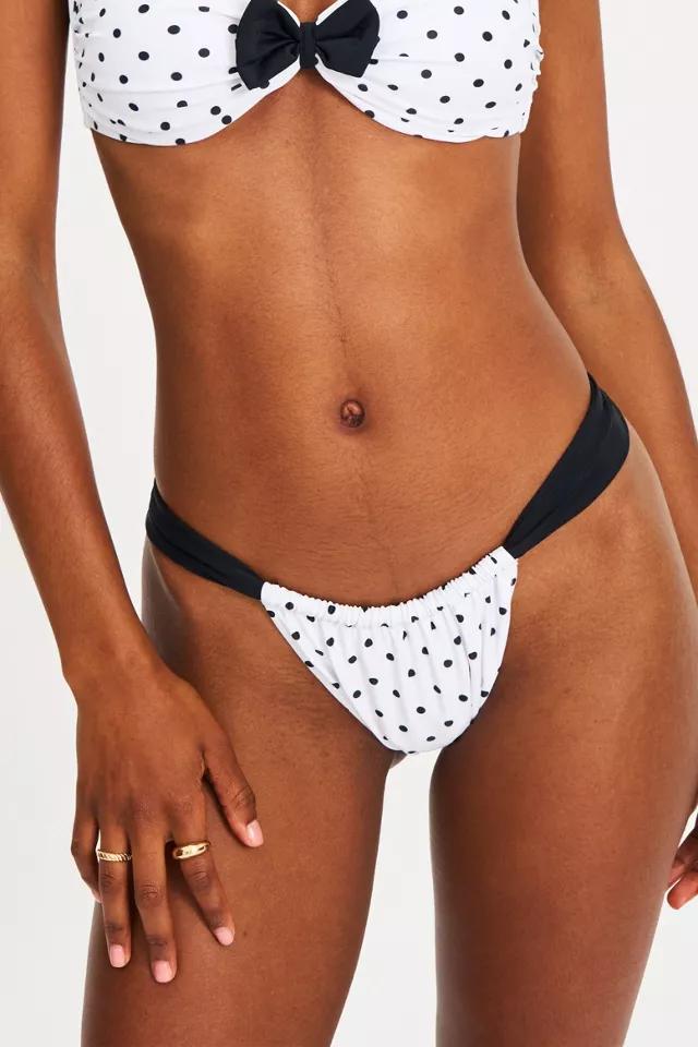 Miss Circle Oliveah Polka Dot Ruched Lacing Bikini Bottom by MISS CIRCLE