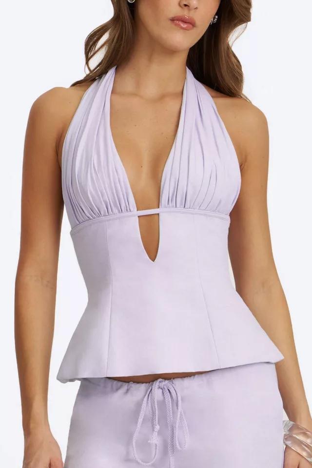 Miss Circle Quinzella Linen Halter Top by MISS CIRCLE