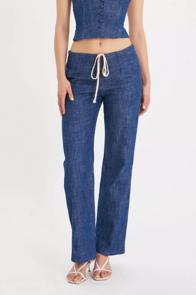 Miss Circle Raffaella Cotton Denim Straight Leg Pants by MISS CIRCLE