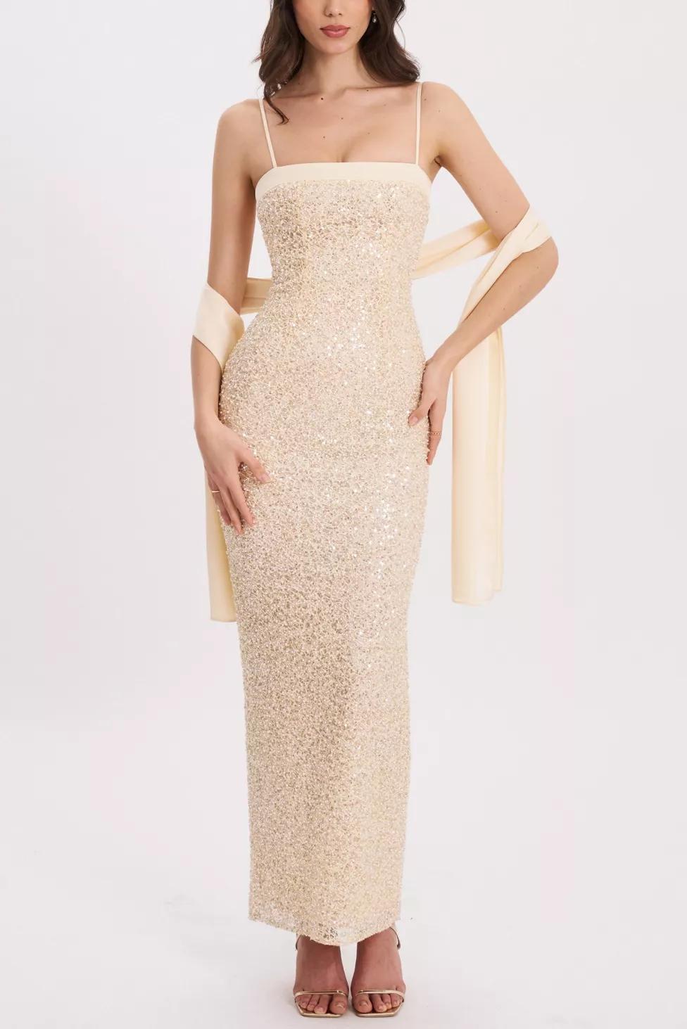 Miss Circle Raizel Crystal Beaded Dress by MISS CIRCLE