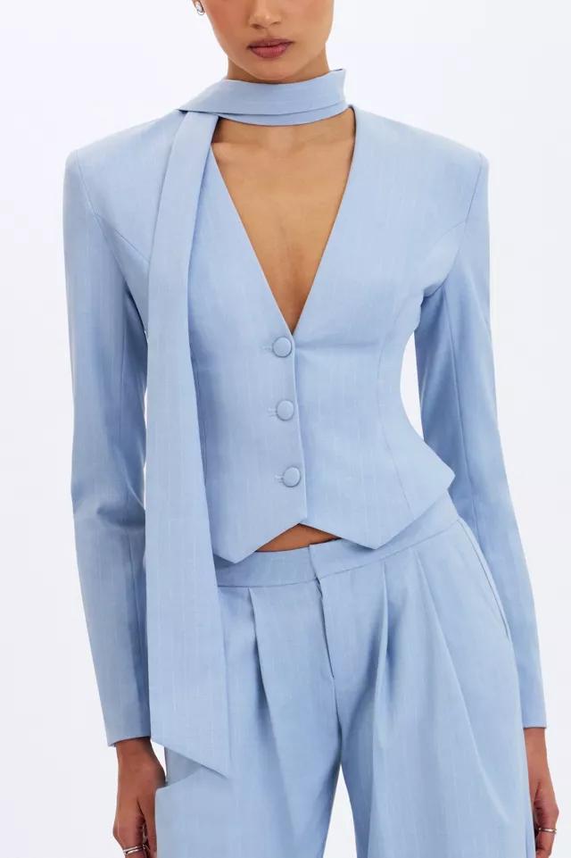 Miss Circle Renley  Pinstripe Peplum Blazer by MISS CIRCLE