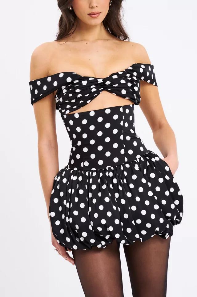 Miss Circle Umika Polka Dots Bubble Hem Mini Dress by MISS CIRCLE