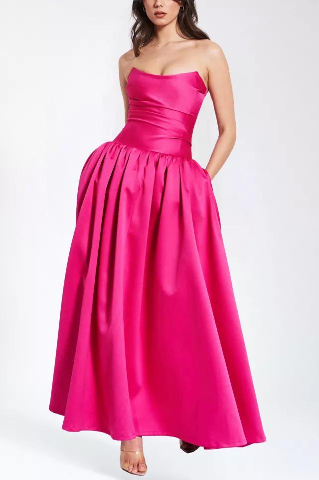 Miss Circle Walterina Satin Strapless Drop Waist Corset Gown by MISS CIRCLE