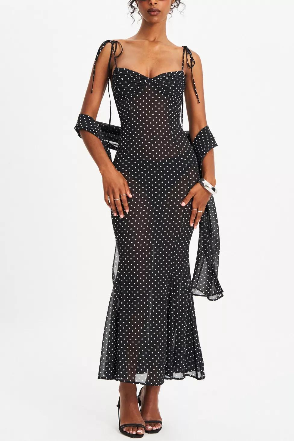 Miss Circle Yadira Mesh Chiffon Polka Dot Dress by MISS CIRCLE