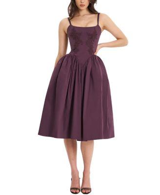 Oakleigh Cotton Lace-up Back Midi Dress by MISS CIRCLE