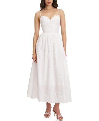 Oberon Cotton Eyelet Lace-Up Back Maxi Dress by MISS CIRCLE