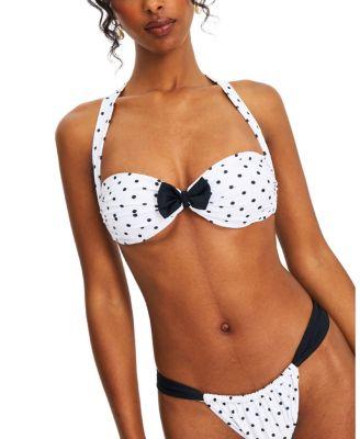 Olivea Polka Dot Bowtie Halter Bikini Top by MISS CIRCLE