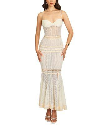 Pallas Lace Trim Crochet Mermaid Maxi Dress by MISS CIRCLE