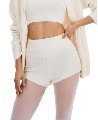 Sera Wool-Blend Ribbed Knit Mini Shorts by MISS CIRCLE
