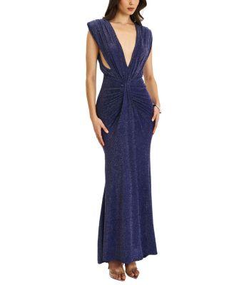 Terri Sparkle Plunging Backless Maxi Dress by MISS CIRCLE