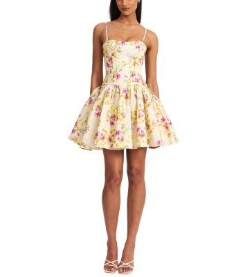 Valda Print Linen Mini Dress with Pockets by MISS CIRCLE