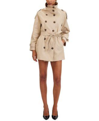 Vanetta High Collar Double-Breasted Trench Mini Coat by MISS CIRCLE
