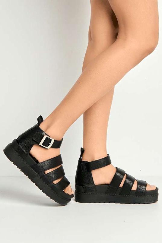 Roxi 3-Strap Gladiator Style Flatforms by MISS DIVA