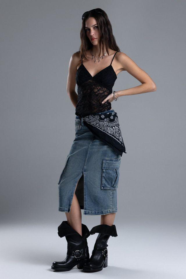 Miss Me Karla Cargo Midi Skirt by MISS ME