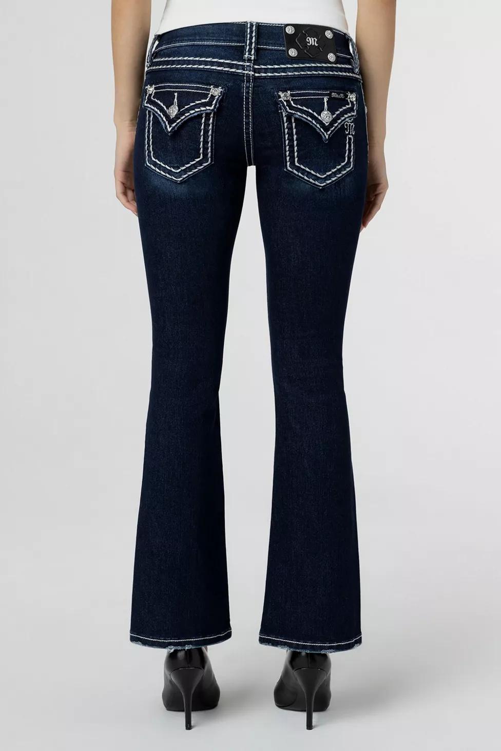 Miss Me Loose Saddle Stitch Border Bootcut Jean by MISS ME