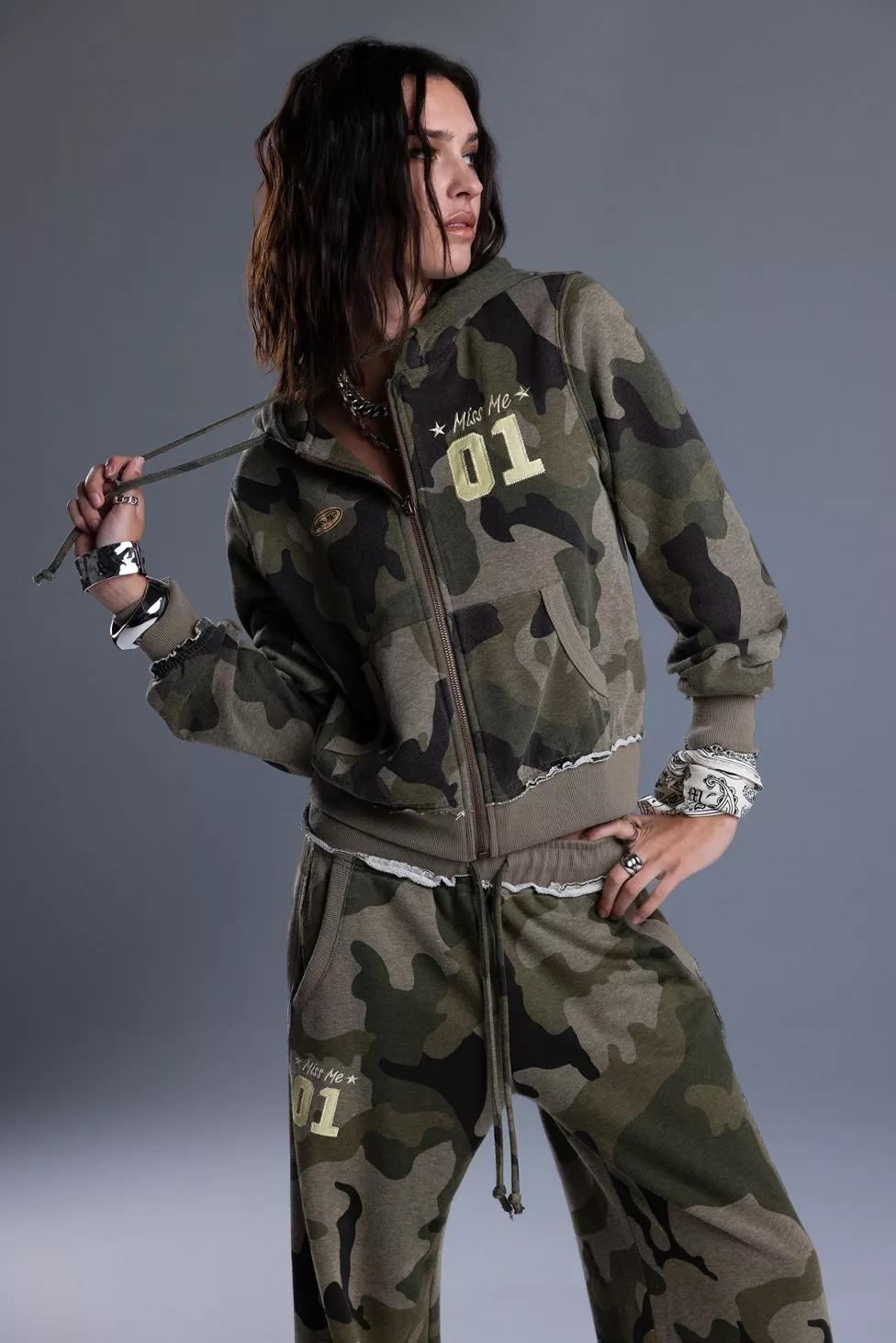 Miss Me Sadie Camo Zip Up Hoodie by MISS ME