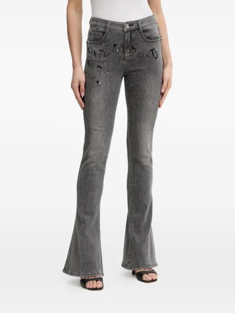 front-embellished flared jeans by MISS SIXTY
