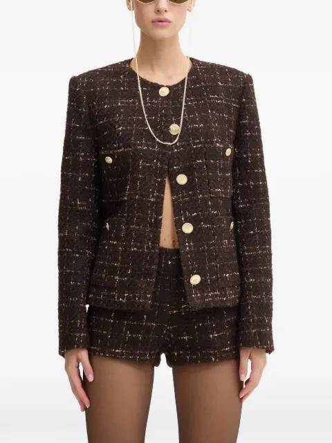 gold-tone buttons tweed jacket by MISS SIXTY